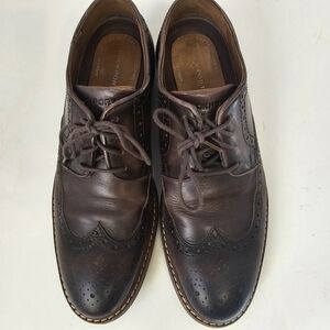 Rockport Men's Wingtip Brown Leather Oxfords Size 10 Preppy Casual Country Club